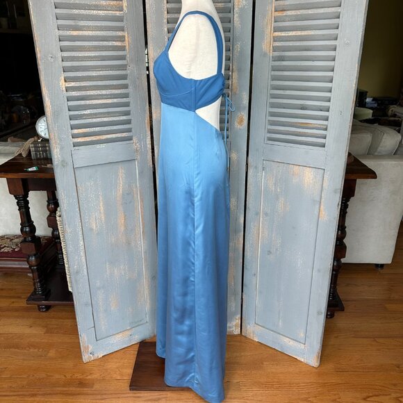 Free People Gia Bustier Slip Maxi Dress Coastal Blue Sz 4 - Picture 6 of 16